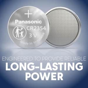 Panasonic CR2354 3.0 Volt Long Lasting Lithium Coin Cell Batteries in Child Resistant, Standards for $13
