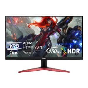 Acer Nitro 24.5" Full HD 1920 x 1080 PC Gaming Monitor | AMD FreeSync Premium | Up to 250Hz Refresh for $130