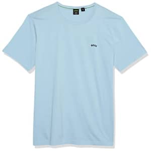 BOSS Men's Modern Fit Basic Single Jersey T-Shirt, Angel Blue, L for $47