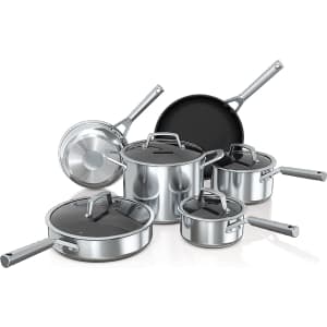 Ninja Cookware at Amazon. Save on select cookware, including the pictured Ninja Foodi NeverStick Stainless Steel 10-Piece Cookware Set for $159.99 (low by $20).