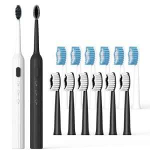 Electric Toothbrush 2-Pack w/ 12 Brush Heads for $13