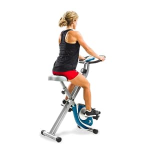 XTERRA Fitness Folding Exercise Bike, 225 LB Weight Capacity, Cordless, Battery Powered with Solid for $130