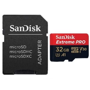 SanDisk 32GB Memory Card Extreme Pro Works with GoPro Hero 7 Black, Silver, Hero7 White UHS-1 U3 for $13 SanDisk 32GB Memory Card Extreme Pro Works with GoPro Hero 7 Black, Silver, Hero7 White UHS-1 U3 for $13