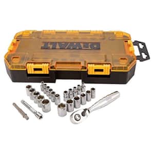 DeWalt 25-Piece 1/4" Drive SAE & Metric Socket Set for $27 DeWalt 25-Piece 1/4" Drive SAE & Metric Socket Set for $27