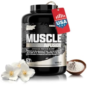 Nutrex Research Muscle Infusion Advanced Protein Blend, Vanilla, 5lbs (67 Servings) - Multi-Blend for $50