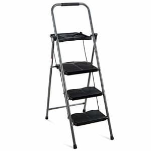 Best Choice Products 3-Step Ladder, Portable Folding Anti-Slip Step Stool w/ Utility Tray, Hand for $50