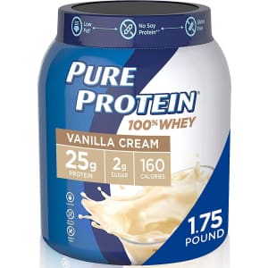 Pure Protein 1.75-lb. Whey Protein Powder for $10 Pure Protein 1.75-lb. Whey Protein Powder for $10