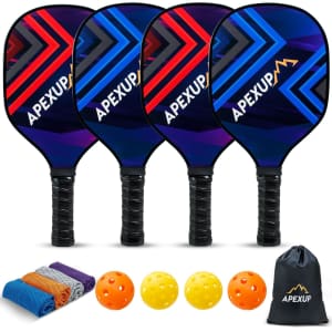 Apexup Wood Pickleball Paddle 4-Pack for $20