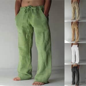 Men's Linen Casual Pants: 2 for $13