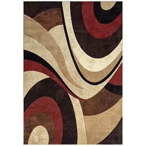Home Dynamix Tribeca Slade Contemporary Abstract Area Rug, Brown/Red, 3'11"x5'2" for $37