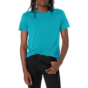 A|X ARMANI EXCHANGE Men's Solid Colored Basic Pima Crew Neck T-Shirt, Mosaic Blue, XX-Large for $30