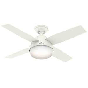 Hunter Dempsey Indoor Ceiling Fan with LED Light and Remote Control, 44", White for $128