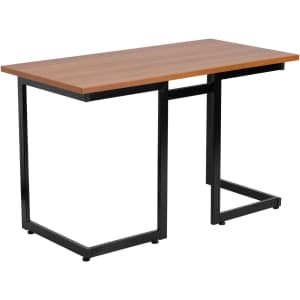 Flash Furniture Cherry Computer Desk w/ Black Metal Frame for $92 Flash Furniture Cherry Computer Desk w/ Black Metal Frame for $92