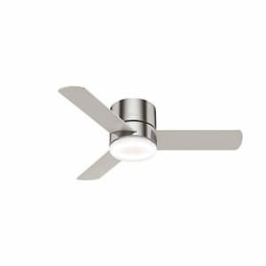 Hunter Minimus Indoor Low Profile Ceiling Fan with LED Light and Remote Control, 44", Brushed Nickel for $224