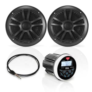 Boss 6.5" Speakers & Waterproof Marine Gauge Receiver for $135