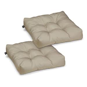 Classic Accessories Water-Resistant Outdoor Chair Cushions, 19 x 19 x 5 Inch, 2 Pack, Khaki, for $50