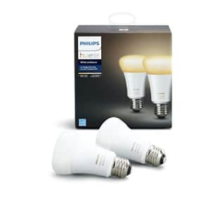 Philips Hue White Ambiance A19 2-Pack 60W Equivalent Dimmable LED Smart Bulbs (Hue Hub Required, for $45 Philips Hue White Ambiance A19 2-Pack 60W Equivalent Dimmable LED Smart Bulbs (Hue Hub Required, for $45