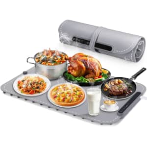 Electric Food Warming Mat with Adjustable Temperature for $12