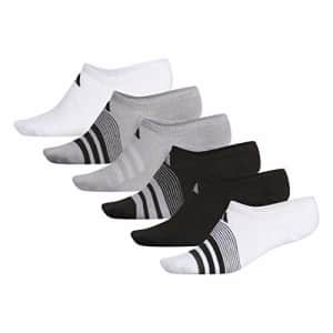 adidas Women's Superlite Super No Show Socks (6-Pack) White/ Light Onix/ Black, Medium for $23