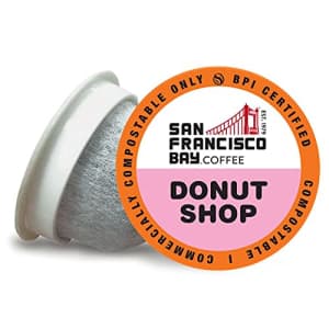 SF Bay Coffee Donut Shop 120 Ct Light Roast Compostable Coffee Pods, K Cup Compatible including for $49