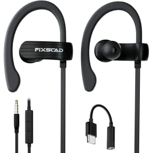 Fixscad Wrap Around Wired Earphones with Microphone for $10 Fixscad Wrap Around Wired Earphones with Microphone for $10