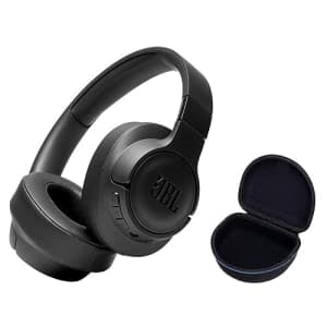 JBL Tune 710BT - Wireless Bluetooth Headphones Bundle with Deluxe CCI Carrying Case (Black) for $55