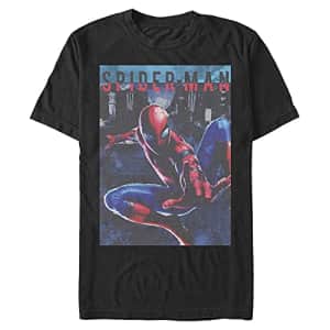 Marvel Men's Universe Spider Poster T-Shirt, Black, Large for $8