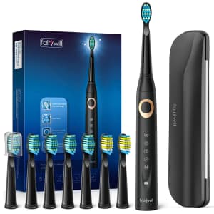 Fairywill Sonic Electric Toothbrush with 8 Replacement Heads for $22 Fairywill Sonic Electric Toothbrush with 8 Replacement Heads for $22