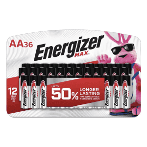 Energizer MAX AA Batteries 36-Pack for $18 Energizer MAX AA Batteries 36-Pack for $18