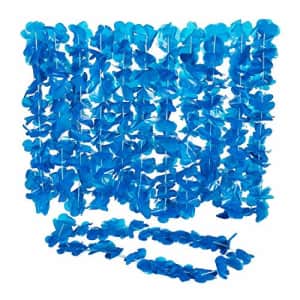 Fun Express Blue Flower Leis - Bulk Set of 12 - Party, Event and Wedding Supplies for $5
