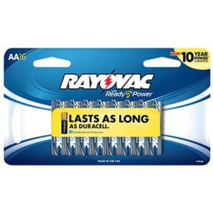 Rayovac Alkaline AA Batteries, 815-16SCF, 16-Pack for $13