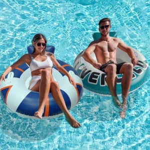 Inflatable Pool Float w/ Cup Holder 2-Pack for $18 Inflatable Pool Float w/ Cup Holder 2-Pack for $18
