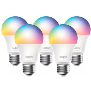 TP-Link Tapo A19 Smart WiFi LED Bulb 5-Pack for $40