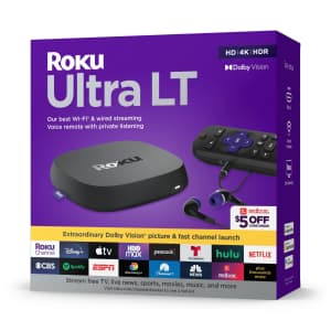 Roku Ultra LT 4K Streaming Media Player (2021) for $34