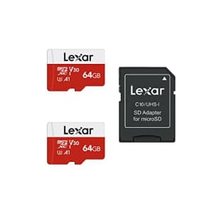 Lexar 64GB Micro SD Card 2 Pack, microSDXC UHS-I Flash Memory Card with Adapter - Up to 100MB/s, for $11