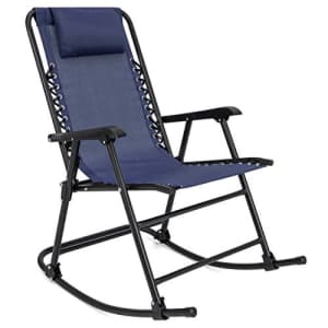 Best Choice Products Foldable Zero Gravity Rocking Patio Recliner Chair Blue for $146