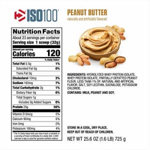 Dymatize ISO 100 Whey Protein Powder with 25g of Hydrolyzed 100% Whey Isolate, Gluten Free, Fast for $30