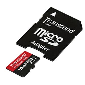 Transcend Samsung Galaxy S 7 Edge Cell Phone Memory Card 128GB microSDHC Memory Card with SD Adapter for $19