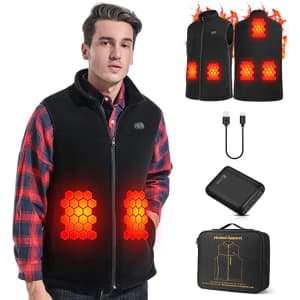 Ecifee Men's Heated Fleece Vest for $98
