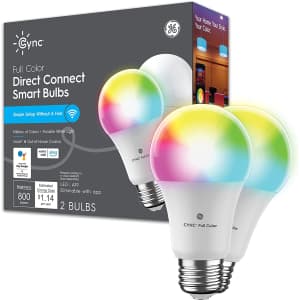 GE CYNC Smart LED Light Bulb 2-Pack for $11