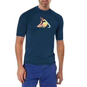 Kanu Surf Men's Mercury UPF 50+ Short Sleeve Sun Protective Rashguard Swim Shirt, Infinite Navy, for $14