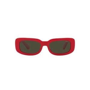 Polo Ralph Lauren PH4191U Universal Fit Square Sunglasses, Shiny Dark Red/Dark Green, 52 mm for $94