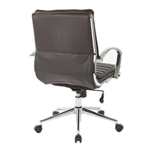 Office Star Faux Leather Mid Back Managers Chair with Loop Arms and Chrome Base, Espresso for $173