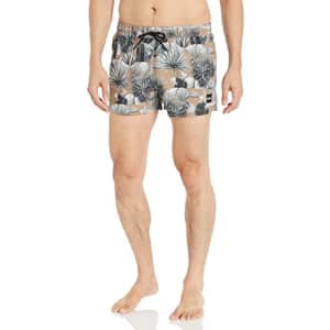 BOSS Men's Standard Pattern Short Length Swim Trunks, Dark Green Tropical, S for $38