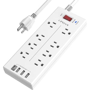 Qinlianf 8-Outlet 4-USB Surge Protector Power Strip for $14