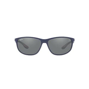 Ray-Ban RB4394M Scuderia Ferrari Collection Square Sunglasses, Matte Blue/Grey Mirrored Silver, 61 for $144