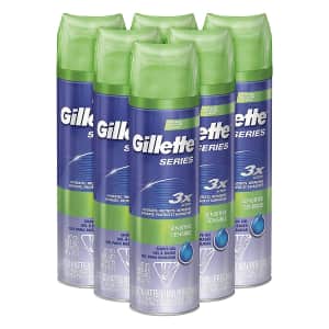 Gillette Series 3X Sensitive Shave Gel 7-oz. Can 6-Pack for $10 Gillette Series 3X Sensitive Shave Gel 7-oz. Can 6-Pack for $10
