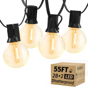 55-Foot LED Outdoor String Lights for $15
