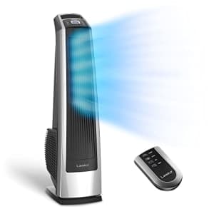 Lasko Oscillating High Velocity Tower Fan, Remote Control, Timer, 3 Powerful Speeds, for Garage, for $93