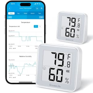 GoveeLife E-Ink Bluetooth Thermometer Hygrometer 2-Pack for $18